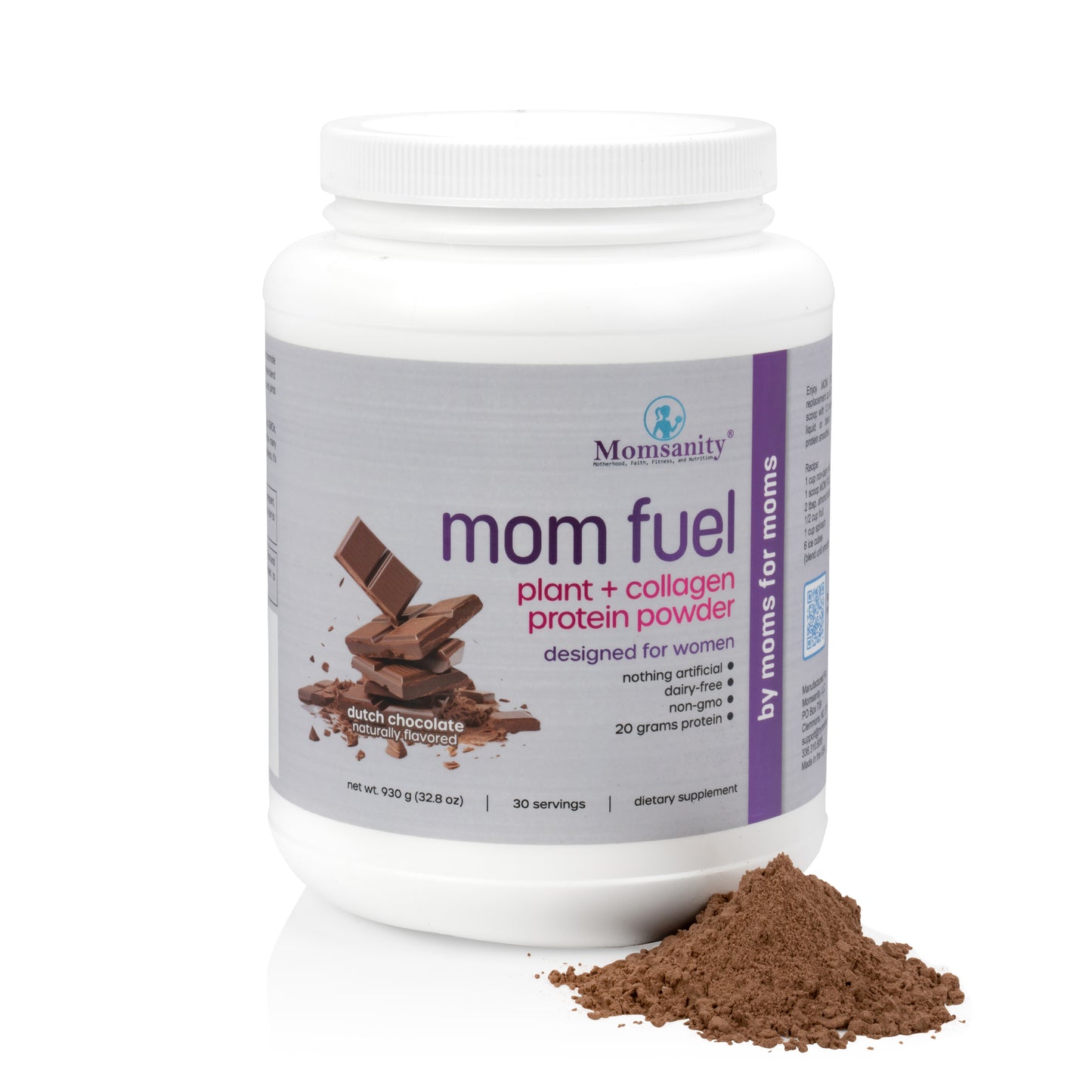 Dutch Chocolate Mom Fuel Plant-Based Protein Powder